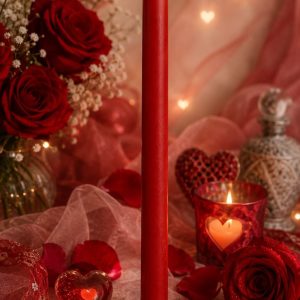 Свічка ритуальна воскова червона 20 см