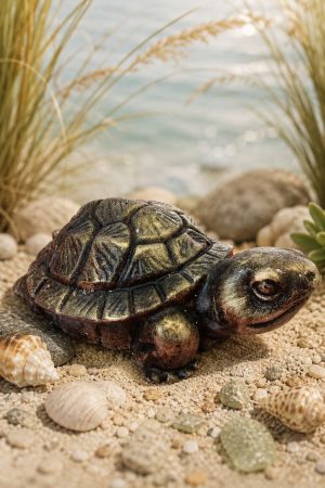🐢 «Мудрая черепаха» — гипсовая декоративная фигурка с бронзовым покрытием