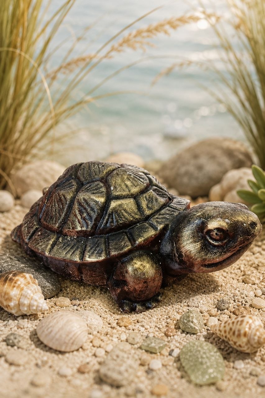 🐢 «Мудрая черепаха» — гипсовая декоративная фигурка с бронзовым покрытием