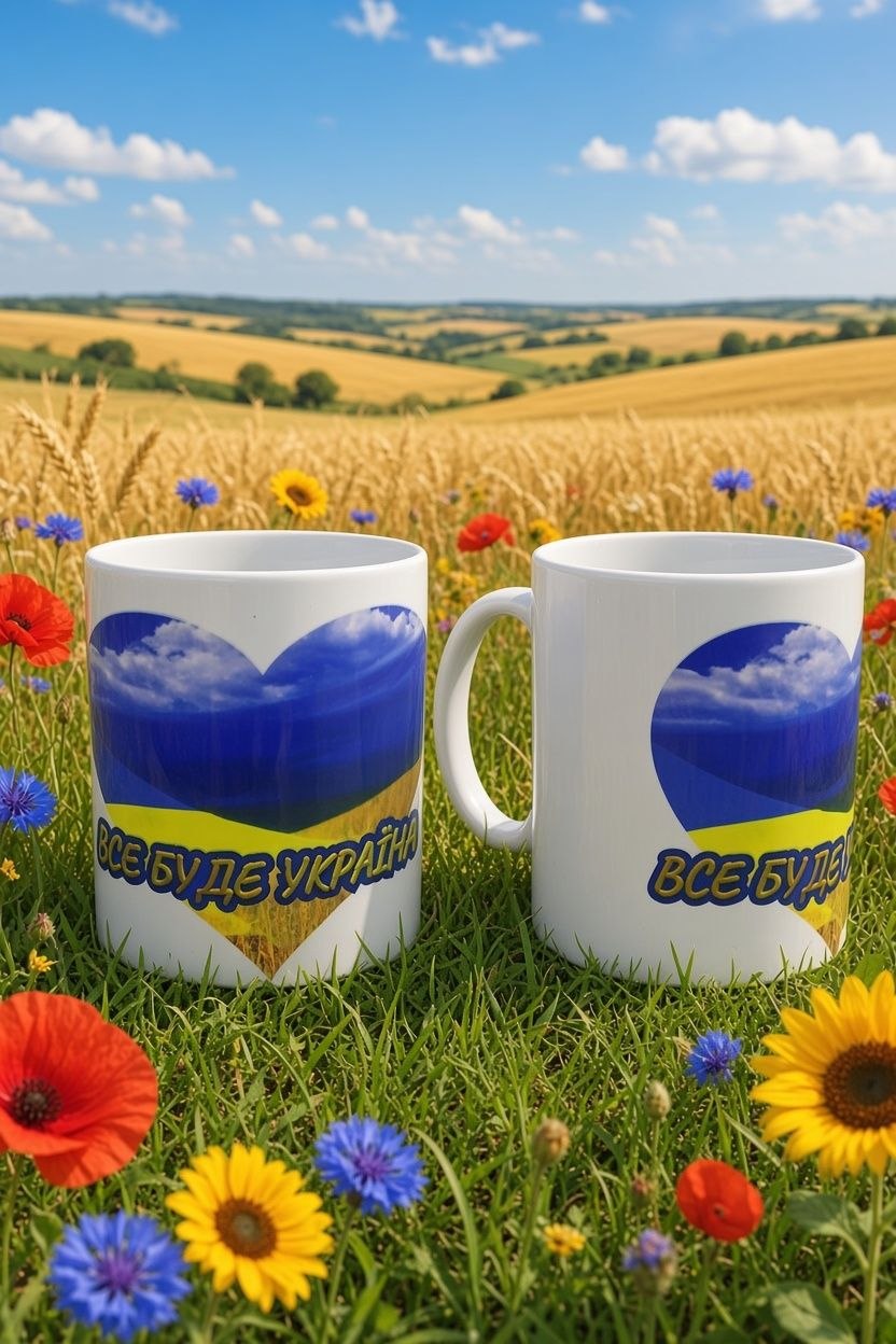 🇺🇦 Патріотична чашка ручної роботи "модель 2"