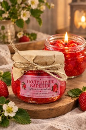🍓 Ароматична свічка «Полуничне варення»