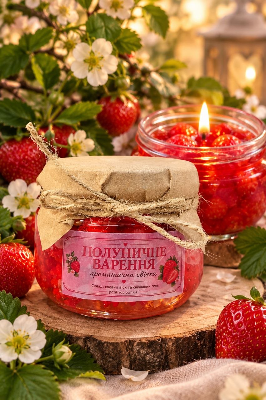 🍓 Ароматична свічка «Полуничне варення» - Зображення 3